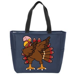 Turkey Dab Thanksgiving Funny Zip Tote Bag