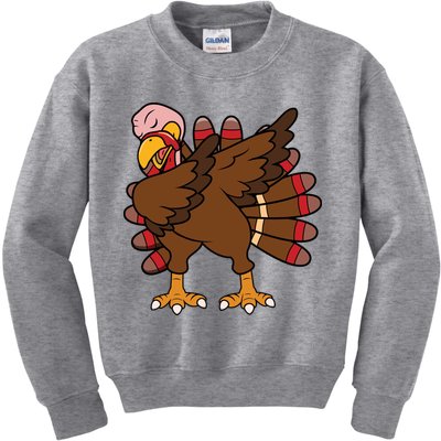 Turkey Dab Thanksgiving Funny Kids Sweatshirt