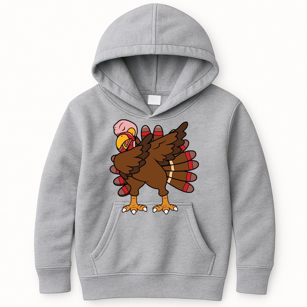 Turkey Dab Thanksgiving Funny Kids Hoodie