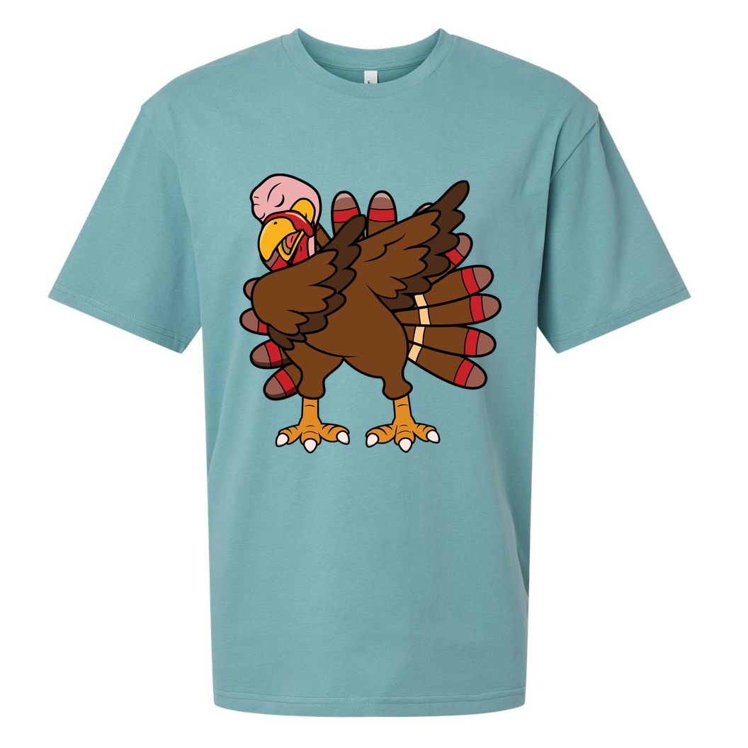 Turkey Dab Thanksgiving Funny Sueded Cloud Jersey T-Shirt