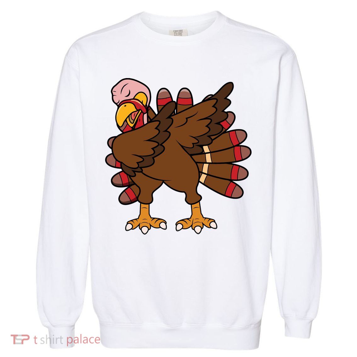 Turkey Dab Thanksgiving Funny Garment-Dyed Sweatshirt