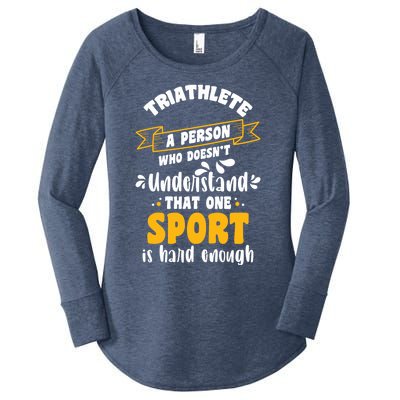 Triathlete Definition Triathlon Dads Triathletes Triathlon Gift Women's Perfect Tri Tunic Long Sleeve Shirt