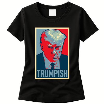 TRUMPISH DONALD TRUMP MUG SHOT Obama Hope Meme Parody Womens T-Shirt