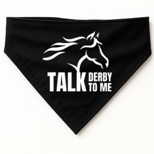 Talk Derby To Me Funny Horse Racing Gift. USA-Made Doggie Bandana