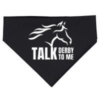 Talk Derby To Me Funny Horse Racing Gift. USA-Made Doggie Bandana