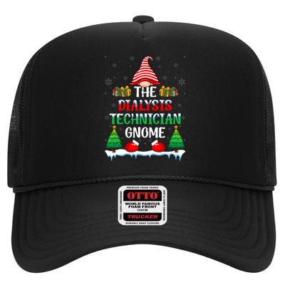 The Dialysis Technician Gnome Kidney Nurse Christmas High Crown Mesh Back Trucker Hat