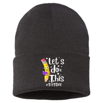 Test Day Teacher Lets do This Test day State Testing Teacher Sustainable Knit Beanie