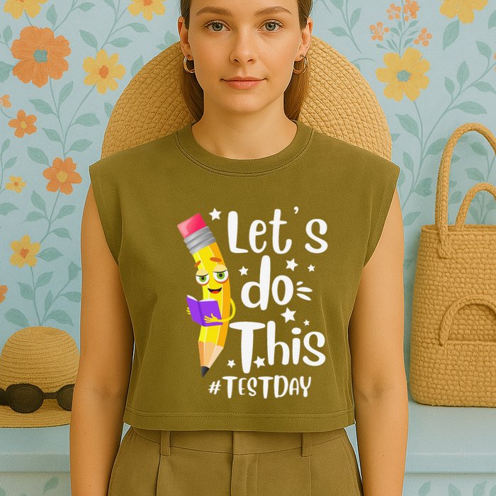 Test Day Teacher Lets do This Test day State Testing Teacher Garment-Dyed Women's Muscle Tee