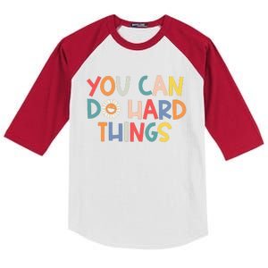 Test Day Teacher You Can Do Hard Things Kids Colorblock Raglan Jersey