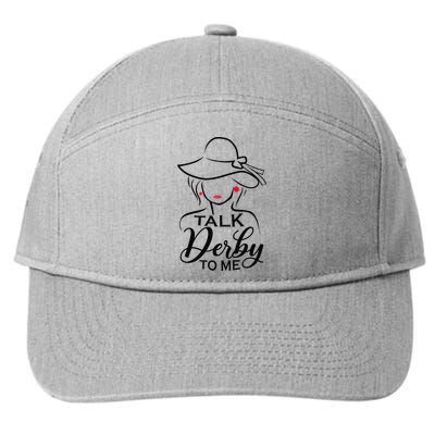 Talk Derby To Me Funny Derby Party Horse Racing Fans  7-Panel Snapback Hat