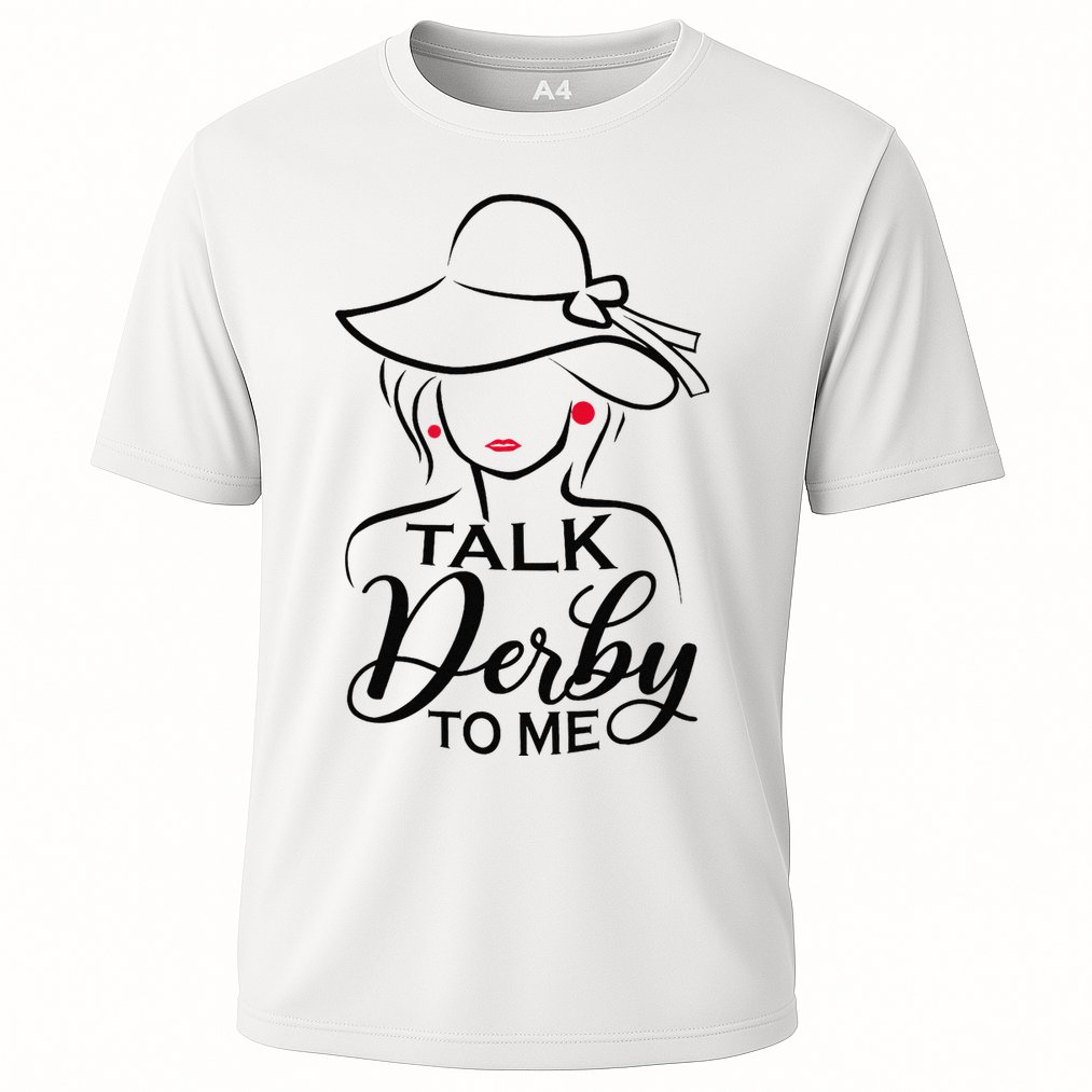 Talk Derby To Me Funny Derby Party Horse Racing Fans  Cooling Performance Crew T-Shirt