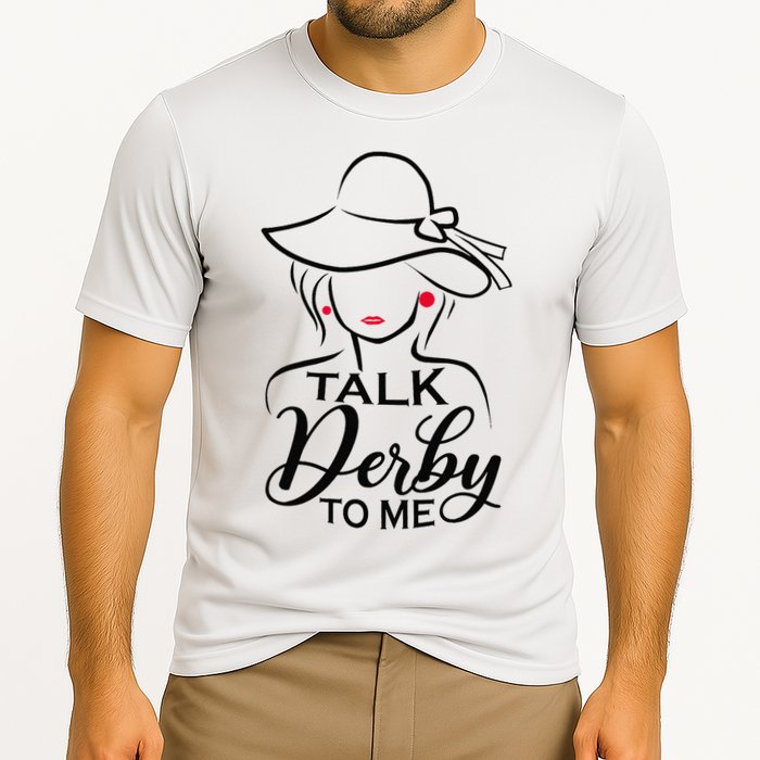 Talk Derby To Me Funny Derby Party Horse Racing Fans  Cooling Performance Crew T-Shirt