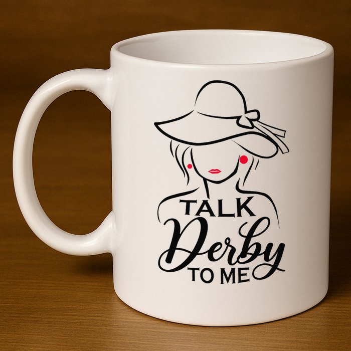 Talk Derby To Me Funny Derby Party Horse Racing Fans  11oz C Handle Ceramic Mug