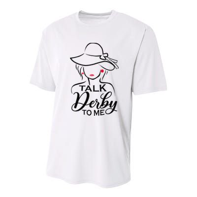 Talk Derby To Me Funny Derby Party Horse Racing Fans  Youth Performance Sprint T-Shirt