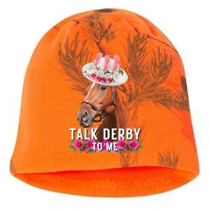 Talk Derby To Me Horse Racing Funny Derby Day Kati - Camo Knit Beanie