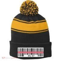 Trump Dance Troll Barcode Scan Qr Funny President Dance Code Stripe Pom Pom Beanie