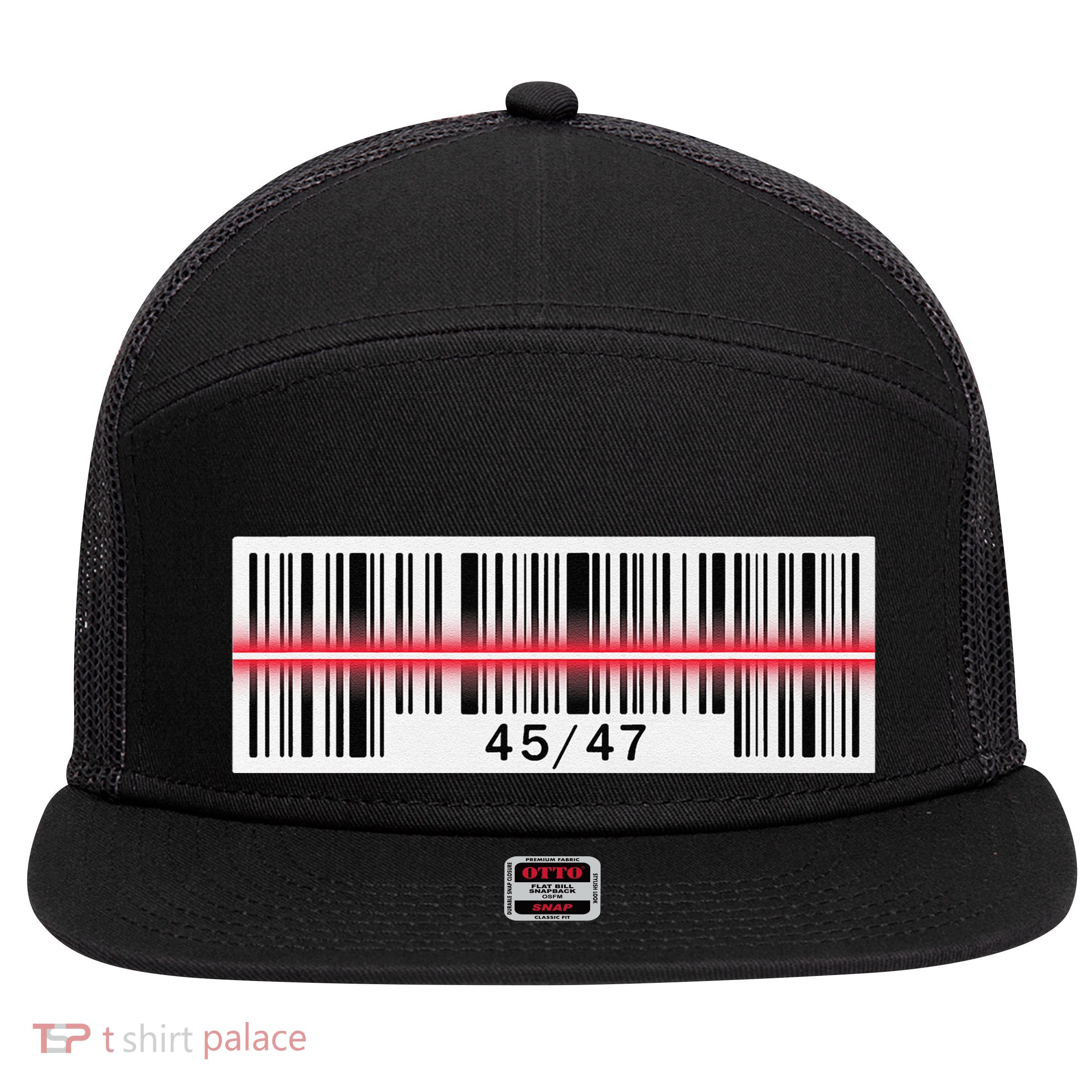 Trump Dance Troll Barcode Scan Qr Funny President Dance Code 7 Panel Mesh Trucker Snapback Hat