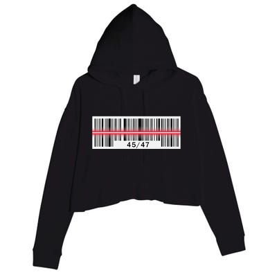 Trump Dance Troll Barcode Scan Qr Funny President Dance Code Crop Fleece Hoodie