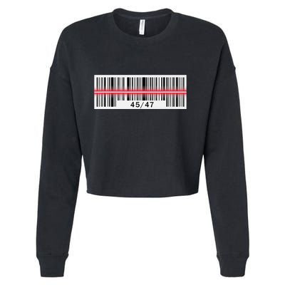 Trump Dance Troll Barcode Scan Qr Funny President Dance Code Cropped Pullover Crew