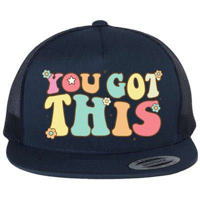 Test Day Teacher Motivational Testing Day Student Flat Bill Trucker Hat