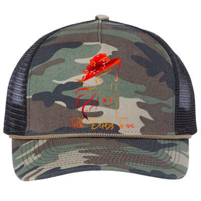 Talk Derby To Me Horse Racing Funny Derby Day Retro Rope Trucker Hat Cap