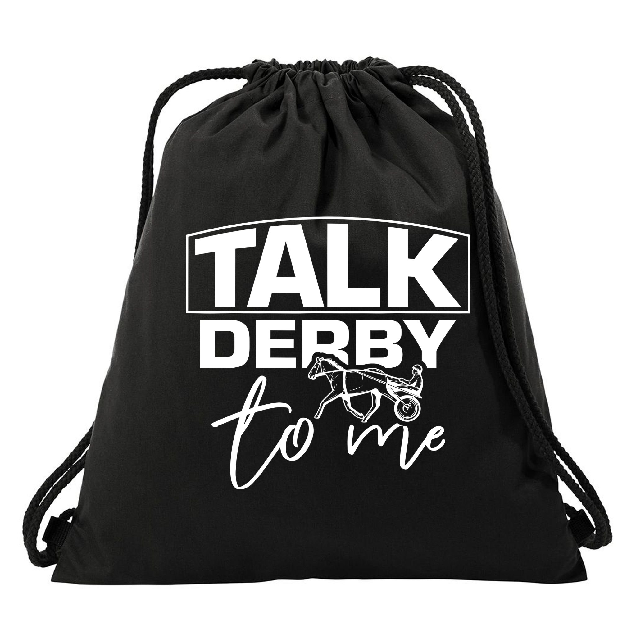 Talk Derby To Me Derby Horse Racing Funny Harness Racing Drawstring Bag