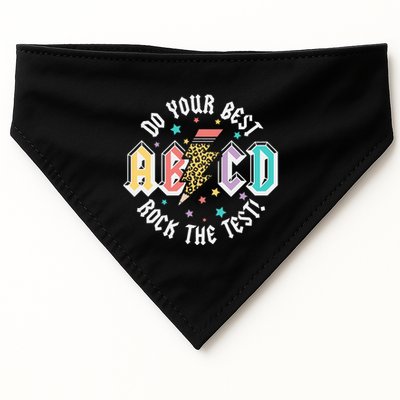 Test Day Teachers Boy Girl Abcd Rock The Test Testing Day USA-Made Doggie Bandana