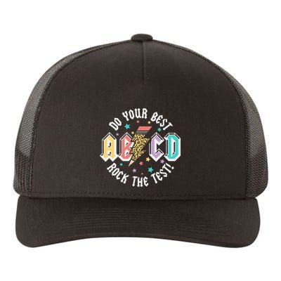 Test Day Teachers Boy Girl Abcd Rock The Test Testing Day Yupoong Adult 5-Panel Trucker Hat