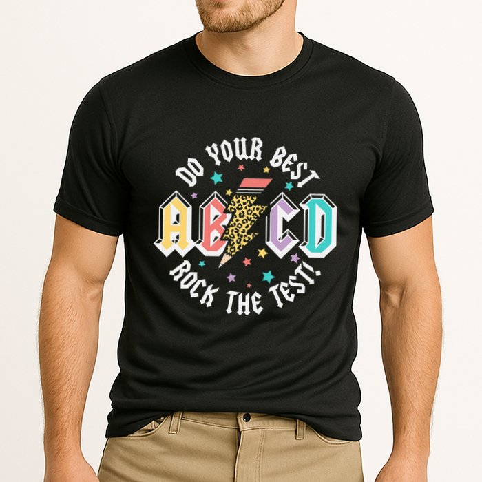 Test Day Teachers Boy Girl Abcd Rock The Test Testing Day Cooling Performance Crew T-Shirt