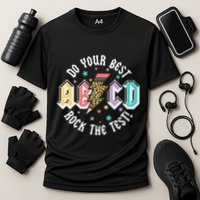 Test Day Teachers Boy Girl Abcd Rock The Test Testing Day Cooling Performance Crew T-Shirt