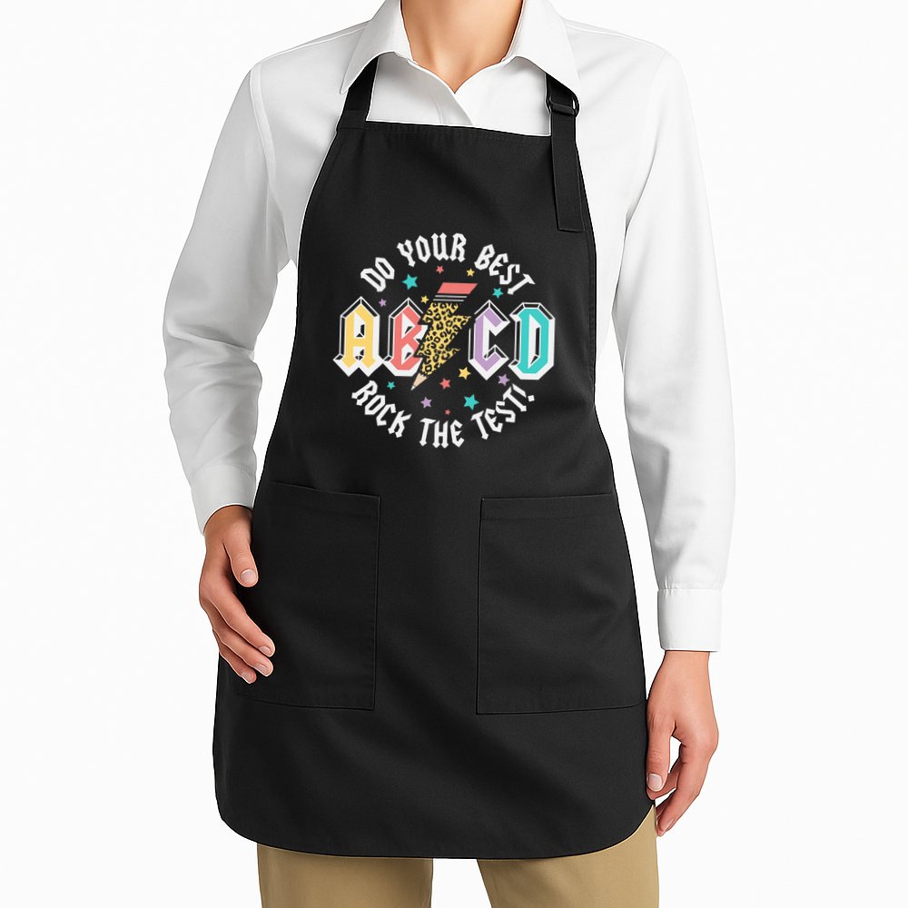 Test Day Teachers Boy Girl Abcd Rock The Test Testing Day Apron