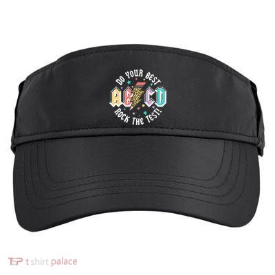 Test Day Teachers Boy Girl Abcd Rock The Test Testing Day Adult Drive Performance Visor
