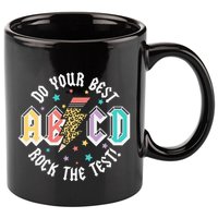 Test Day Teachers Boy Girl Abcd Rock The Test Testing Day 11oz C Handle Ceramic Mug
