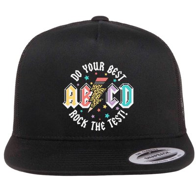 Test Day Teachers Boy Girl Abcd Rock The Test Testing Day Flatbill Hat