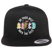 Test Day Teachers Boy Girl Abcd Rock The Test Testing Day Flat Bill Trucker Hat