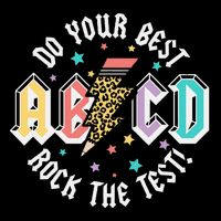Test Day Teachers Boy Girl Abcd Rock The Test Testing Day Flat Bill Trucker Hat