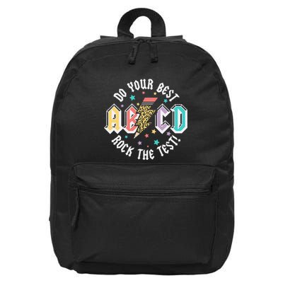 Test Day Teachers Boy Girl Abcd Rock The Test Testing Day 16 in Basic Backpack