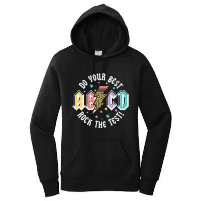 Test Day Teachers Boy Girl Abcd Rock The Test Testing Day Women's Pullover Hoodie