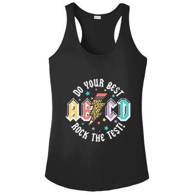 Test Day Teachers Boy Girl Abcd Rock The Test Testing Day Ladies PosiCharge Competitor Racerback Tank