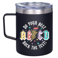 Test Day Teachers Boy Girl Abcd Rock The Test Testing Day 12oz Stainless Steel Coffee Mug