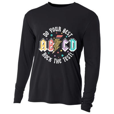 Test Day Teachers Boy Girl Abcd Rock The Test Testing Day Cooling Performance Long Sleeve Crew