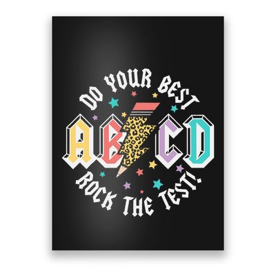 Test Day Teachers Boy Girl Abcd Rock The Test Testing Day Poster