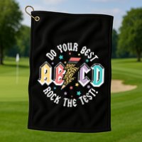 Test Day Teachers Boy Girl Abcd Rock The Test Testing Day Golf Towel