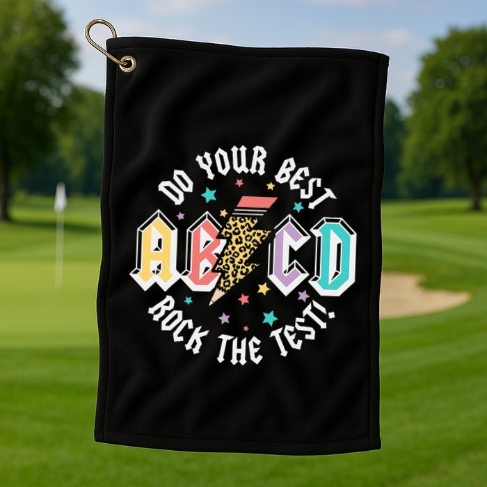 Test Day Teachers Boy Girl Abcd Rock The Test Testing Day Golf Towel