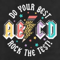 Test Day Teachers Boy Girl Abcd Rock The Test Testing Day Golf Towel