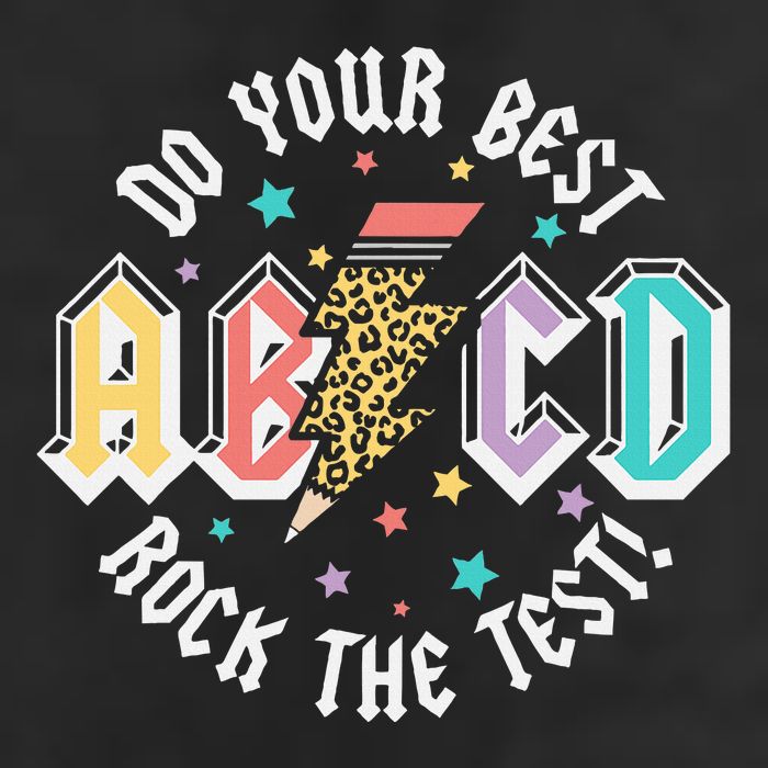 Test Day Teachers Boy Girl Abcd Rock The Test Testing Day Golf Towel