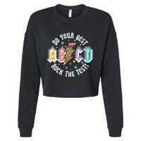Test Day Teachers Boy Girl Abcd Rock The Test Testing Day Cropped Pullover Crew