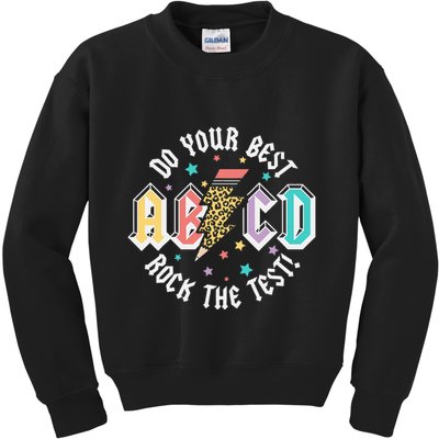 Test Day Teachers Boy Girl Abcd Rock The Test Testing Day Kids Sweatshirt