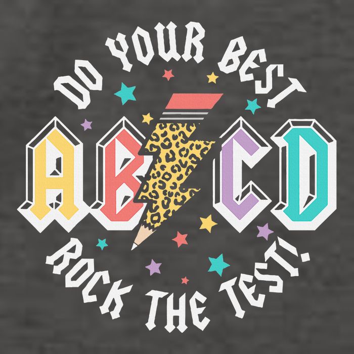 Test Day Teachers Boy Girl Abcd Rock The Test Testing Day Vector Backpack