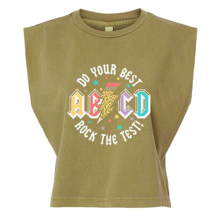 Test Day Teachers Boy Girl Abcd Rock The Test Testing Day Garment-Dyed Women's Muscle Tee